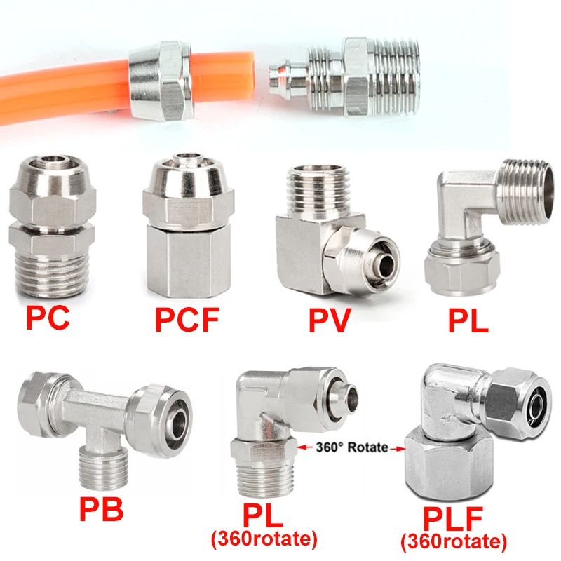 Compression Fitting Brass - Koperen Pneumatische Fittingen Luchtfitting OD 4